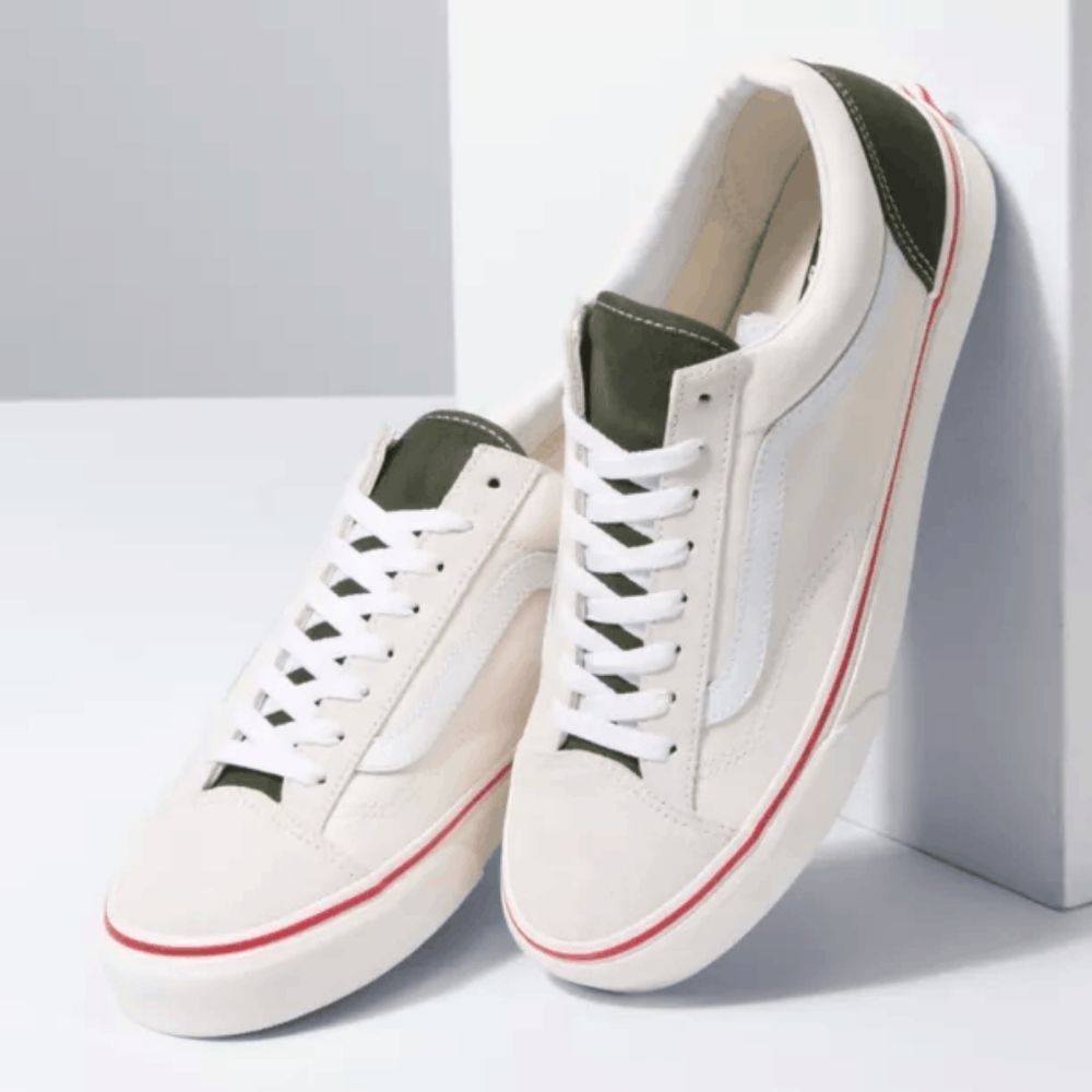 VANS Marshmallow/Kombu Green "Style 36" (Retro Sport) Sneakers Size 8 Mens‎